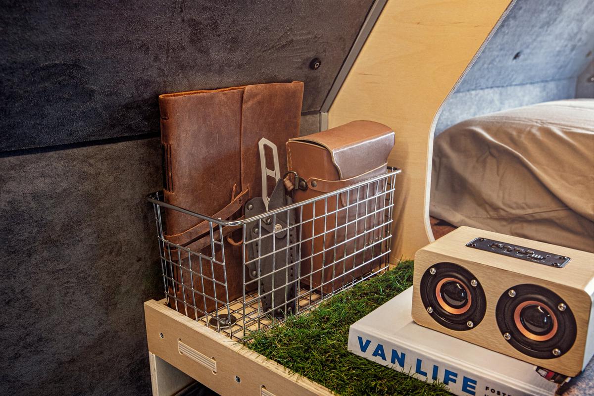 Leather notebook, Polaroid case, Van Life book