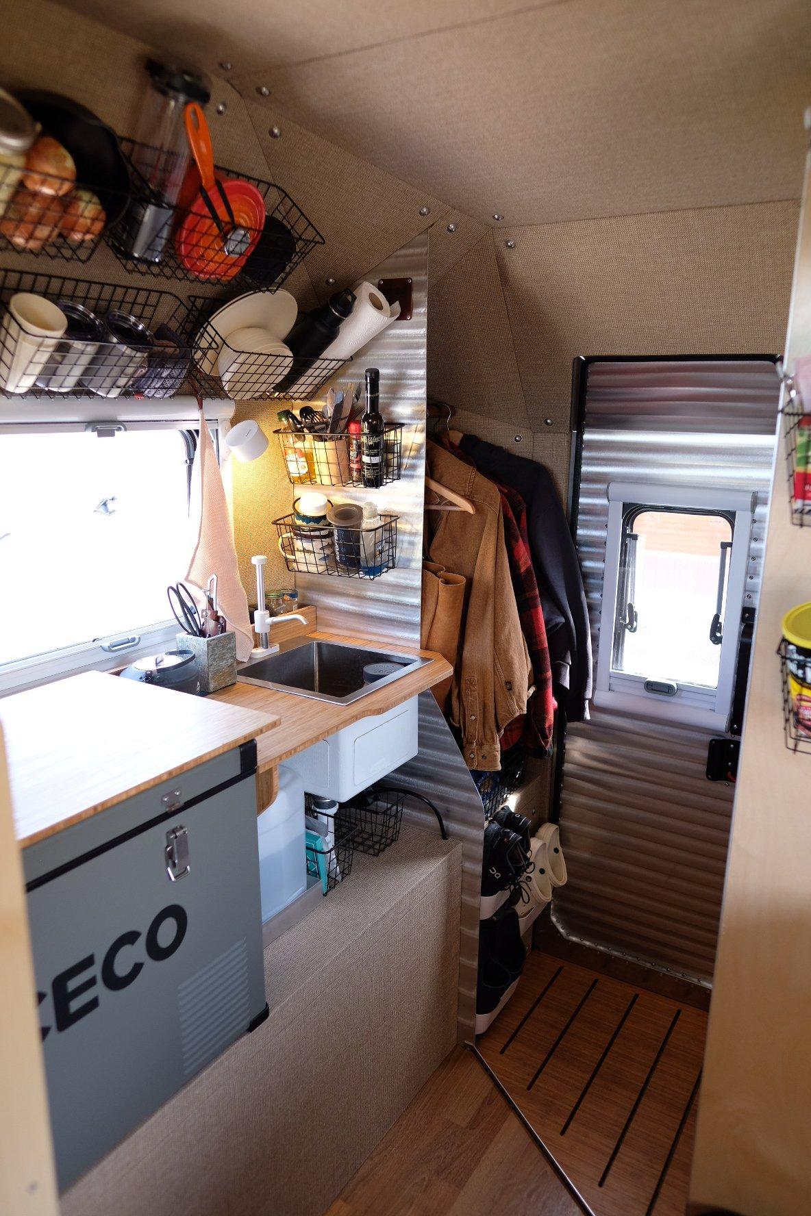Mudroom doorway, kitchen wall